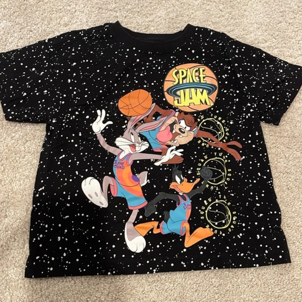 Space Jam Black Kids Tee Shirt, fits like size 5